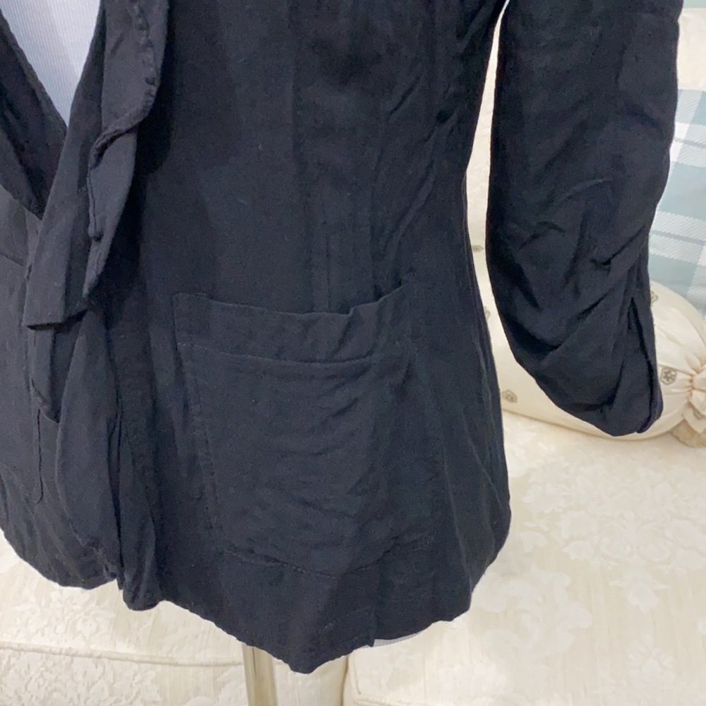 American Rag Black Lightweight Ruffled Jacket - Picture 3 of 10